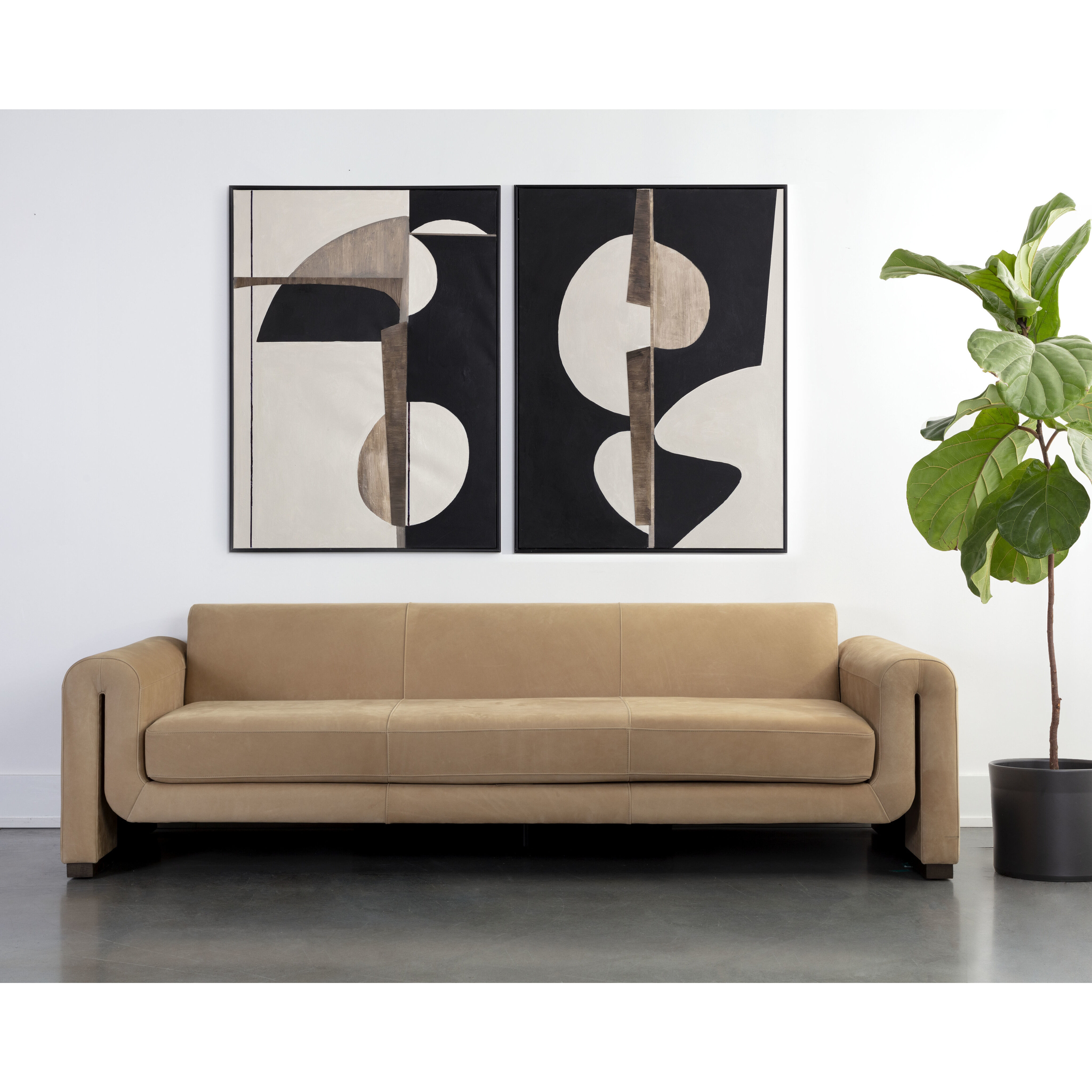 Romer Distressed Brown / Nubuck Tan Leather Sofa